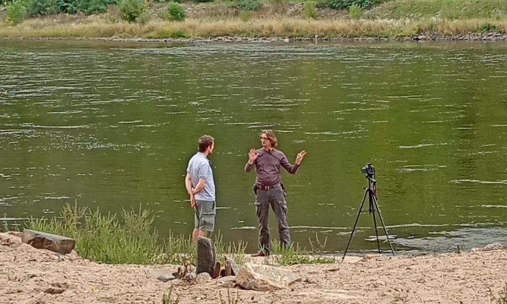 Natáčení rozhovoru o Labi s Joostem Herreboutem. Foto: Gabča Vernerová